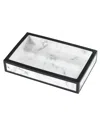 Avanti Jasper Framed Marble-look Resin Soap Dish In White