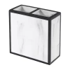 Avanti Jasper Framed Marble-look Resin Toothbrush Holder In White