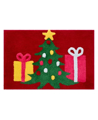 Avanti Jolly Tree Bath Rug, 20" X 32" In Red