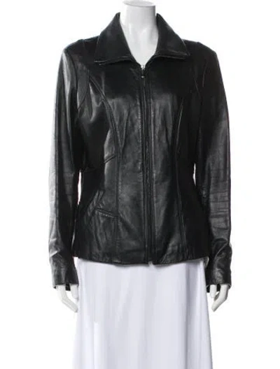 Pre-owned Avanti Leather Biker Jacket In Multi