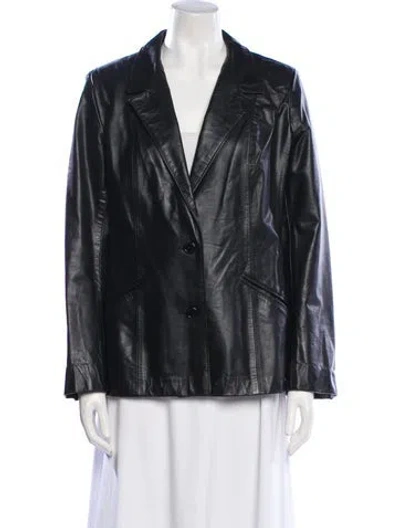 Pre-owned Avanti Leather Blazer In Black