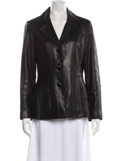 Pre-owned Avanti Leather Blazer In Black