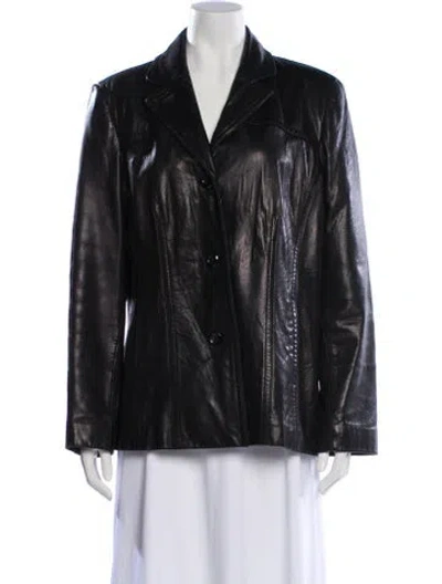 Pre-owned Avanti Leather Blazer In Black