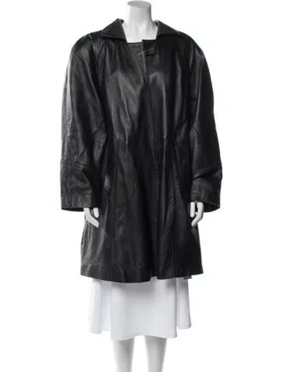 Pre-owned Avanti Leather Coat In Black