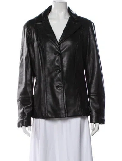 Pre-owned Avanti Leather Coat In Black
