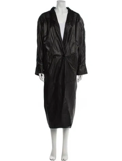 Pre-owned Avanti Leather Coat In Black