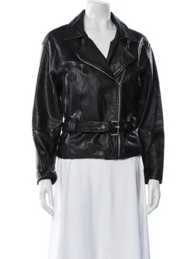 Pre-owned Avanti Leather Coat In Black