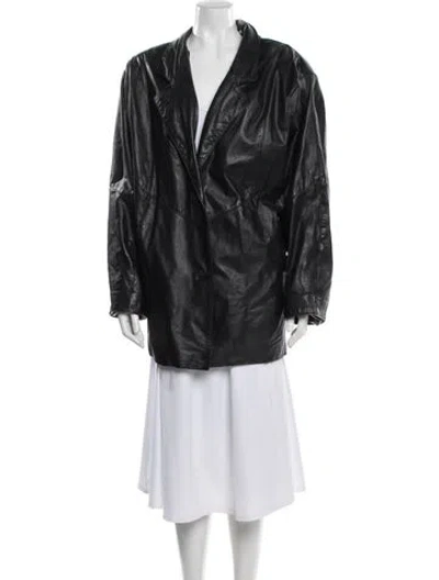 Pre-owned Avanti Leather Coat In Black