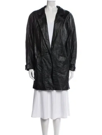 Pre-owned Avanti Leather Coat In Black