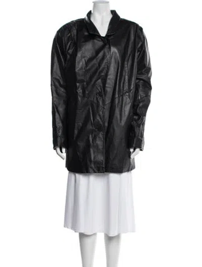 Pre-owned Avanti Leather Coat In Black