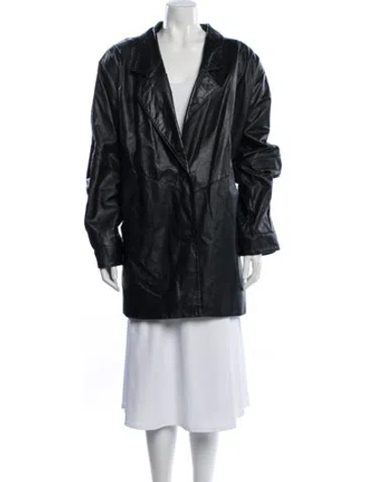 Pre-owned Avanti Leather Coat In Blue