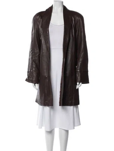 Pre-owned Avanti Leather Coat In Brown