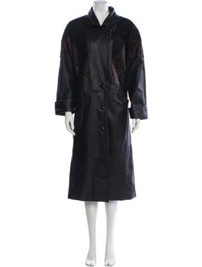 Pre-owned Avanti Leather Coat In Gray