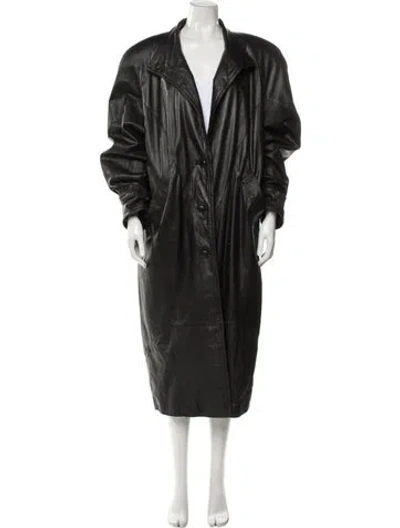 Pre-owned Avanti Leather Coat In Gray