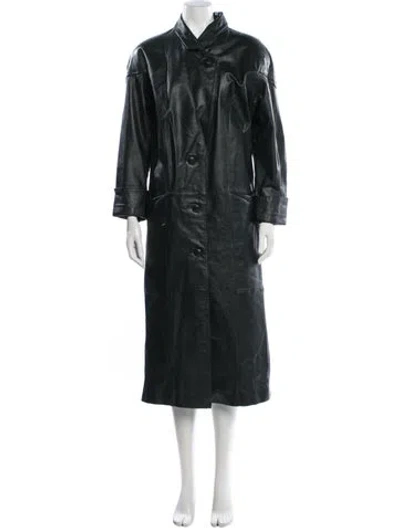 Pre-owned Avanti Leather Coat In Green