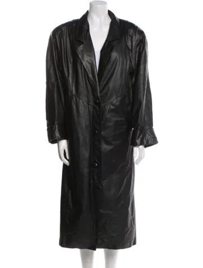 Pre-owned Avanti Leather Faux Fur Coat In Black