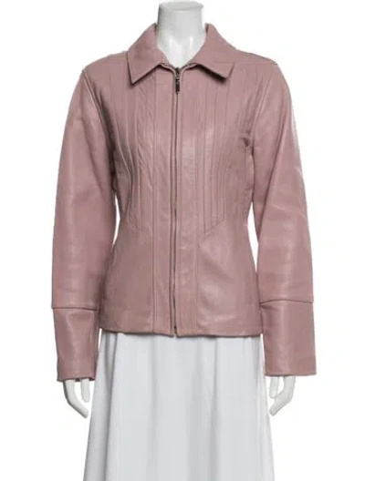 Pre-owned Avanti Leather Jacket In Pink