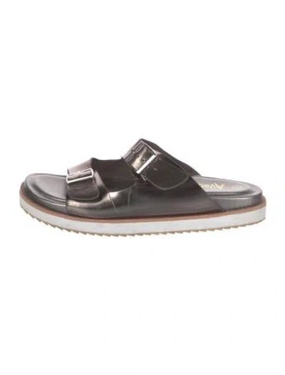 Pre-owned Avanti Leather Slides In Brown