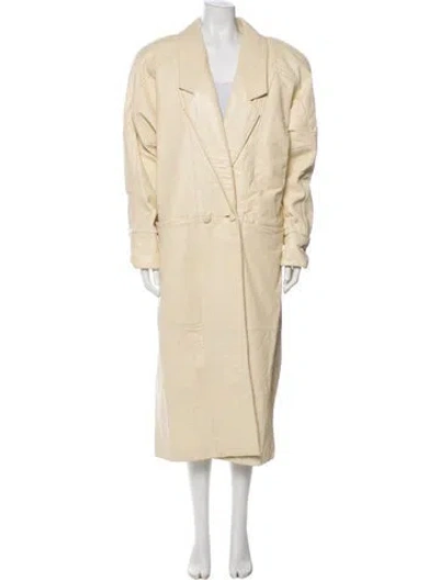 Pre-owned Avanti Leather Trench Coat In Neutral