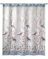 Avanti Love Nest Bird Motif Printed Shower Curtain, 72" X 72" In White