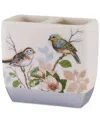 Avanti Love Nest Bird Motif Resin Toothbrush Holder In White