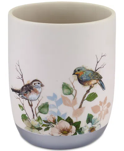 Avanti Love Nest Bird Motif Resin Wastebasket In White