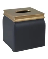 Avanti Memphis Mattre Finish Double Resin Tissue Box Cover In Black