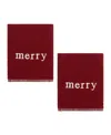 Avanti Merry Cotton 2-pc. Hand Towel Set, 28" X 16 In Red