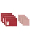 Avanti Merry Polyester 8 Piece Placemats/napkins Set In Red