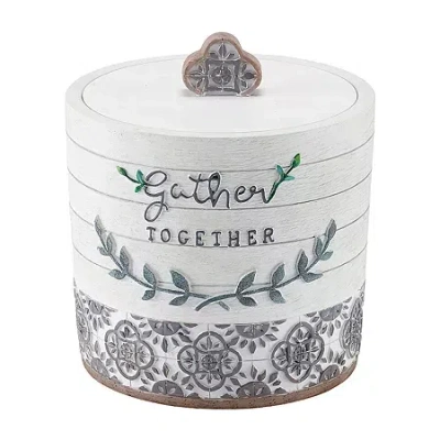 Avanti Modern Farmhouse Hand Painted Bathroom Canister In White