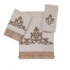Avanti Monaco Embroidered Cotton Bath Towels In Ivory