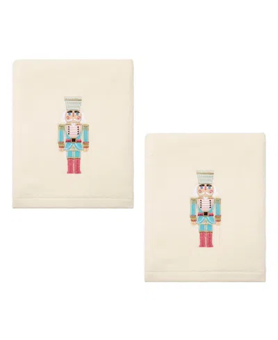 Avanti Nutcracker Cotton Hand Towel Set, 28" X 16" In Ivory