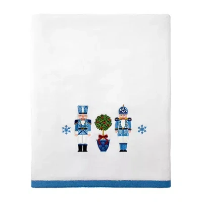 Avanti Nutcracker Trellis Holiday Bath Towel In White
