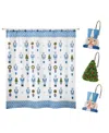Avanti Nutcracker Trellis Shower Curtain And Shower Hooks, 13 Piece Set In White