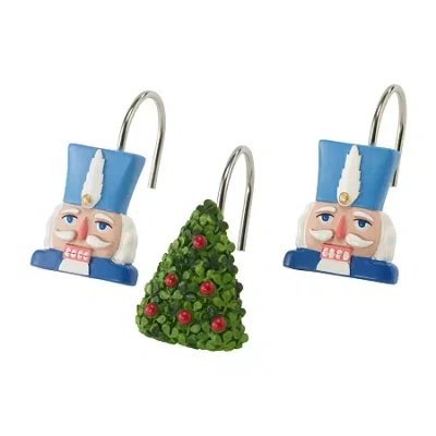Avanti Nutcracker Trellis Shower Curtain Hooks In Blue