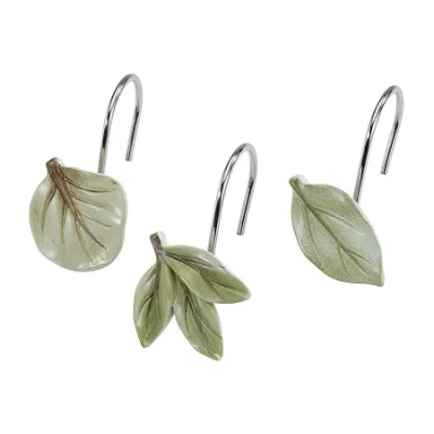 Avanti Ombre Leaves Shower Curtain Hooks In Green
