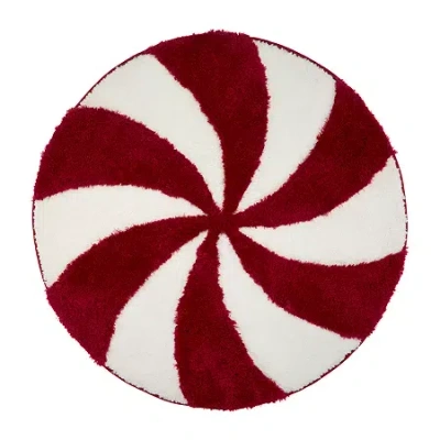 Avanti Peppermint Candy Bath Rug In Red