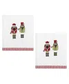 Avanti Peppermint Nutcracker 2-pc. Embellished Hand Towel In White