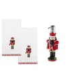Avanti Peppermint Nutcracker Resin Lotion Pump And 2-pc. Cotton Fingertip Towel Set In White