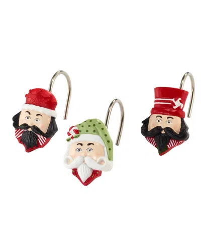 Avanti Peppermint Nutcracker Resin Shower Hooks, Set Of 12 In Multi