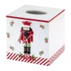 Avanti Peppermint Nutcracker Tissue Box Cover In White