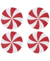 Avanti Peppermint Round Braided Placemats, Set Of 4 In Multi
