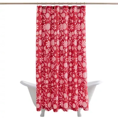 Avanti Peppermint Shower Curtain In Red