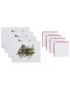 Avanti Pine Ivy Polyester 8 Piece Placemats/napkins Set In White