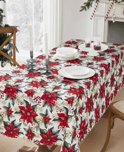 Avanti Poinsettia Rectangle Tablecloth, 60" X 84" In Multi