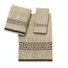 Avanti Pre Athena Greek Key Embroidered Bath Towels In Linen
