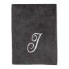 Avanti Premier Script Monogram Granite/silver Bath Towel Collection In Gray