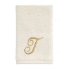 Avanti Premier Script Monogram Ivory/gold Bath Towel Collection In White