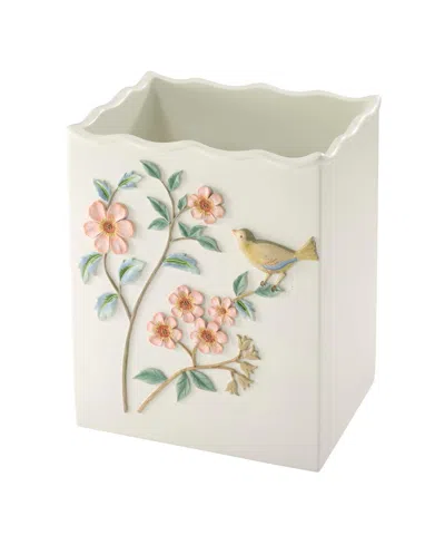 Avanti Pretty Birds Wastebasket In White