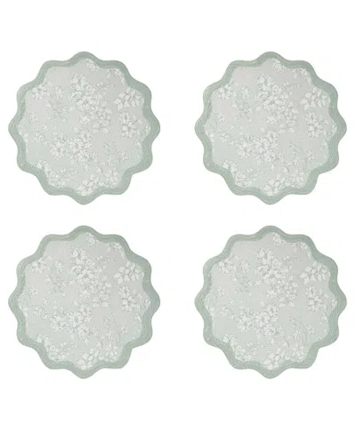 Avanti Provence Woven Braided Round Placemats, Set Of 4 In Green